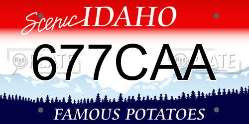 677CAA Idaho License Plate