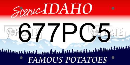 677PC5 Idaho License Plate
