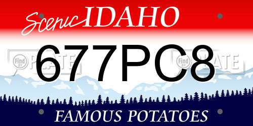 677PC8 Idaho License Plate