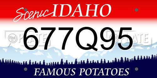 677Q95 Idaho License Plate