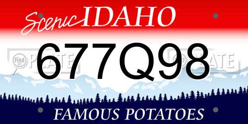 677Q98 Idaho License Plate