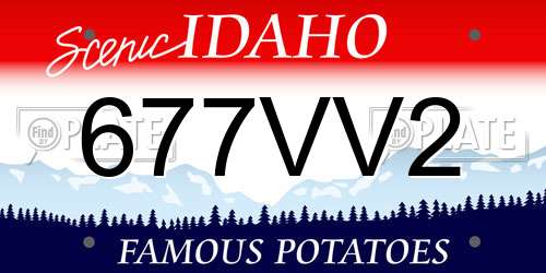 677VV2 Idaho License Plate