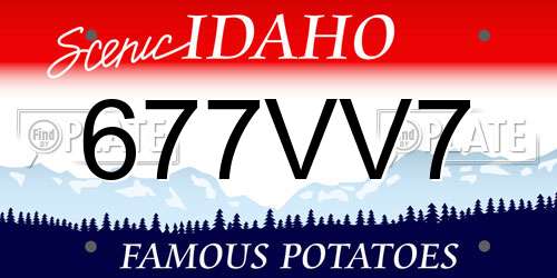677VV7 Idaho License Plate