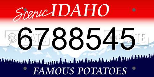 6788545 Idaho License Plate
