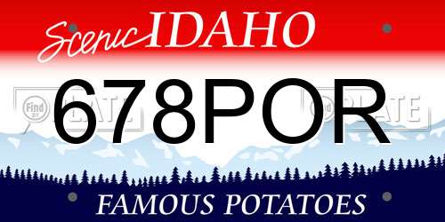 678POR Idaho License Plate