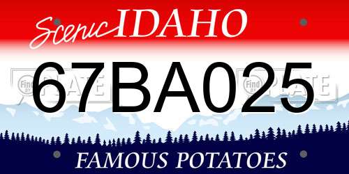 67BA025 Idaho License Plate