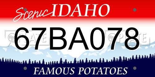 67BA078 Idaho License Plate