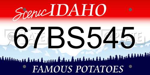 67BS545 Idaho License Plate