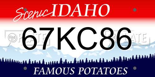 67KC86 Idaho License Plate