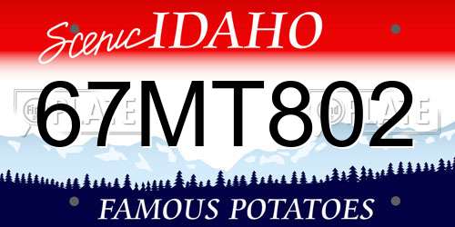 67MT802 Idaho License Plate