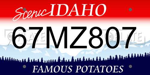 67MZ807 Idaho License Plate