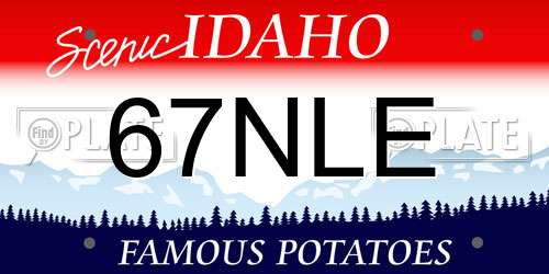 67NLE Idaho License Plate