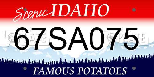 67SA075 Idaho License Plate