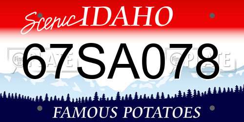 67SA078 Idaho License Plate