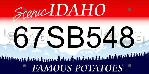 67SB548 Idaho License Plate