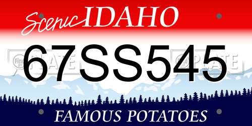 67SS545 Idaho License Plate