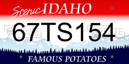 67TS154 Idaho License Plate