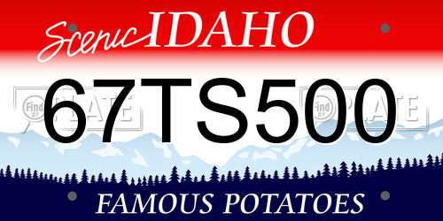 67TS500 Idaho License Plate