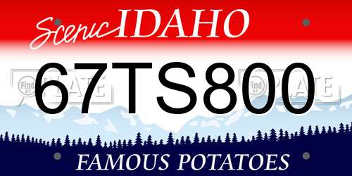 67TS800 Idaho License Plate
