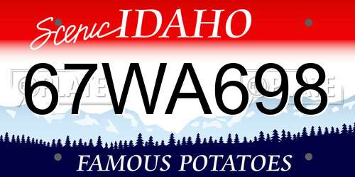 67WA698 Idaho License Plate