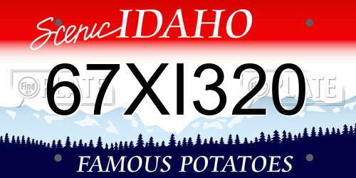 67XI320 Idaho License Plate