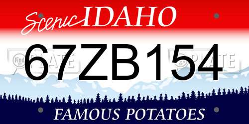 67ZB154 Idaho License Plate