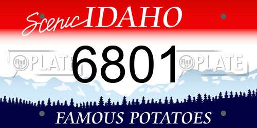 6801 Idaho License Plate