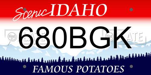 680BGK Idaho License Plate