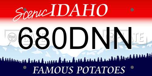 680DNN Idaho License Plate