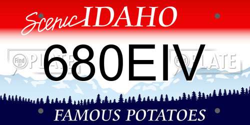 680EIV Idaho License Plate