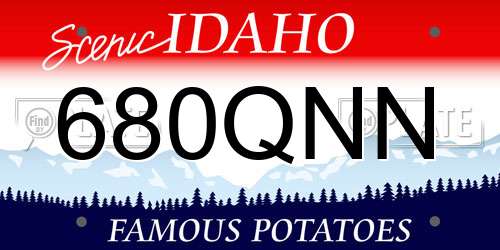 680QNN Idaho License Plate