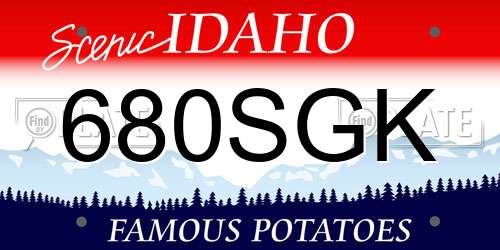 680SGK Idaho License Plate