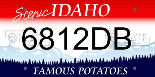6812DB Idaho License Plate