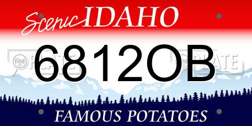 6812OB Idaho License Plate