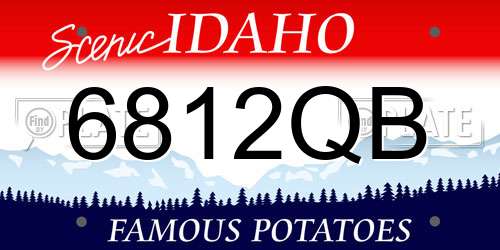 6812QB Idaho License Plate