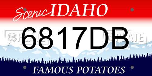 6817DB Idaho License Plate