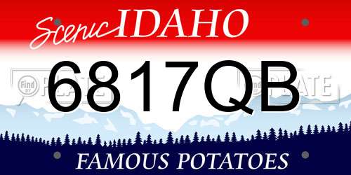 6817QB Idaho License Plate