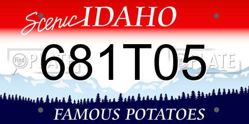681T05 Idaho License Plate