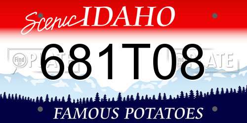 681T08 Idaho License Plate