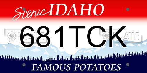 681TCK Idaho License Plate