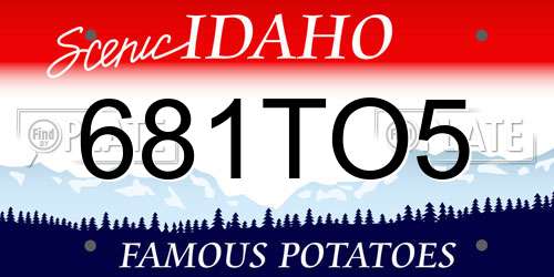 681TO5 Idaho License Plate