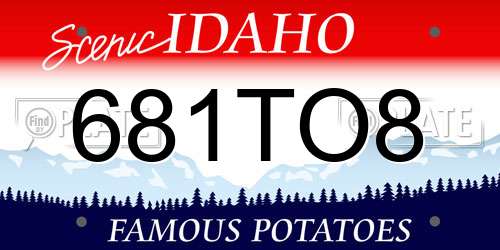 681TO8 Idaho License Plate