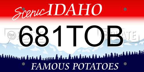 681TOB Idaho License Plate