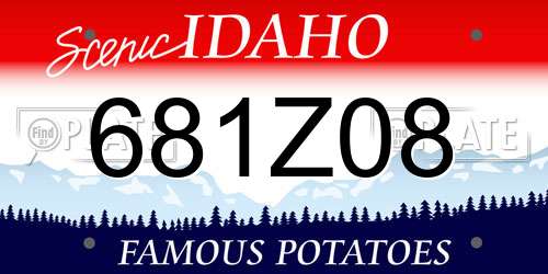 681Z08 Idaho License Plate