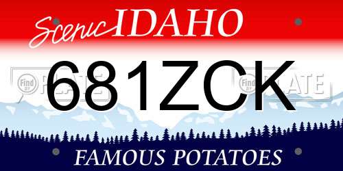 681ZCK Idaho License Plate
