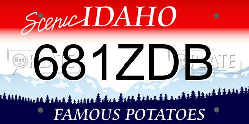 681ZDB Idaho License Plate