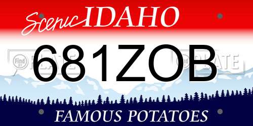 681ZOB Idaho License Plate