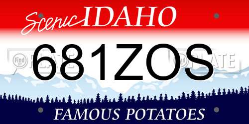 681ZOS Idaho License Plate