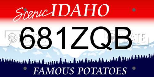 681ZQB Idaho License Plate