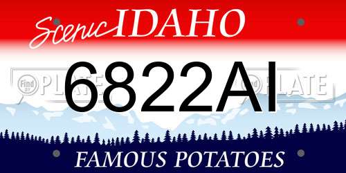 6822AI Idaho License Plate